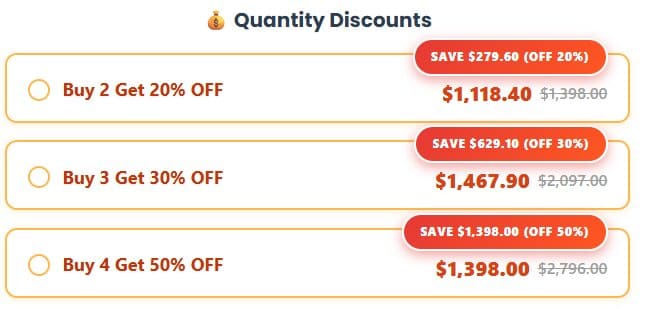 Quantity discount and tiered pricing options in OSO WooCommerce checkout form