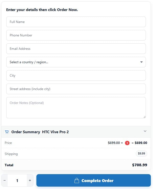 OSO WooCommerce checkout form displaying order summary with calculated shipping costs